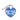 Heart Padlock Charm, Blue